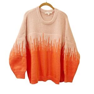 Vine & Love Women's Orange and Cream Sweater